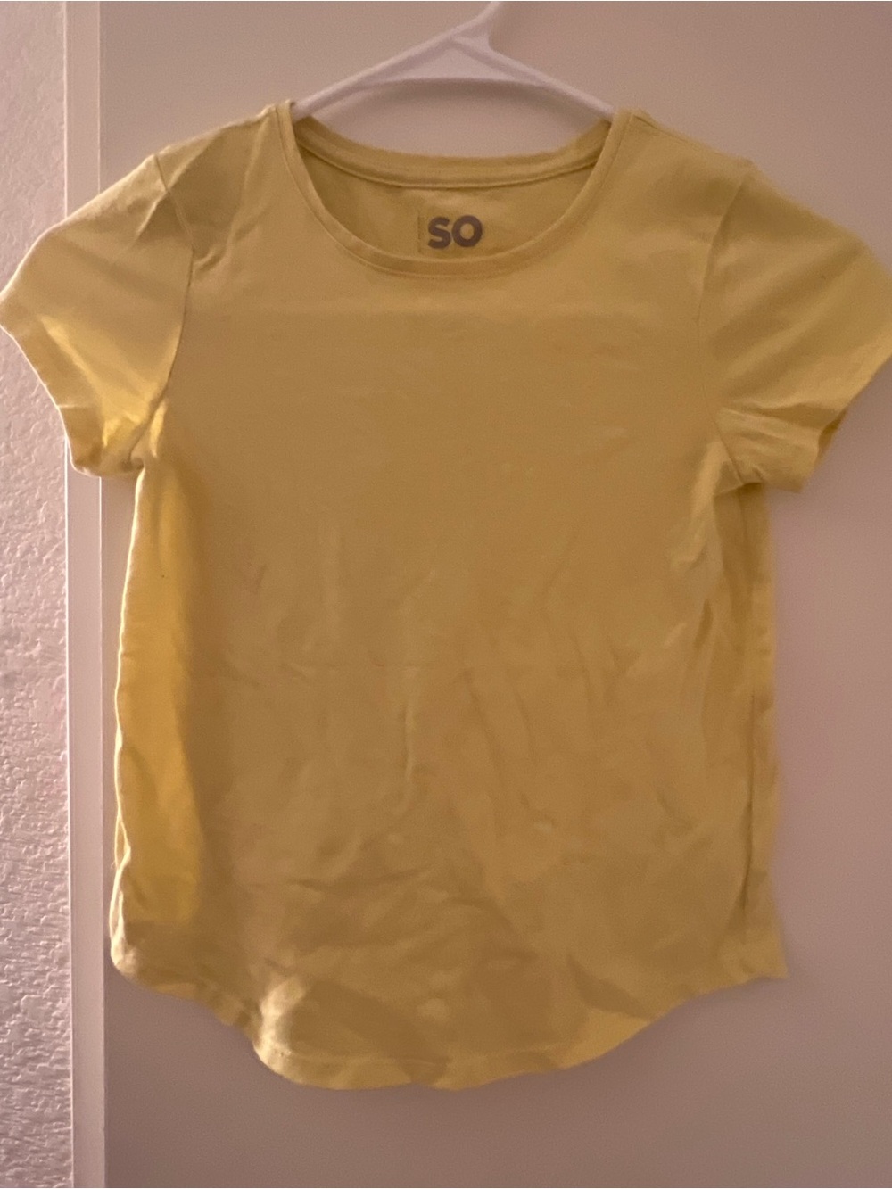 SO Soft Light Yellow V-Neck Tee